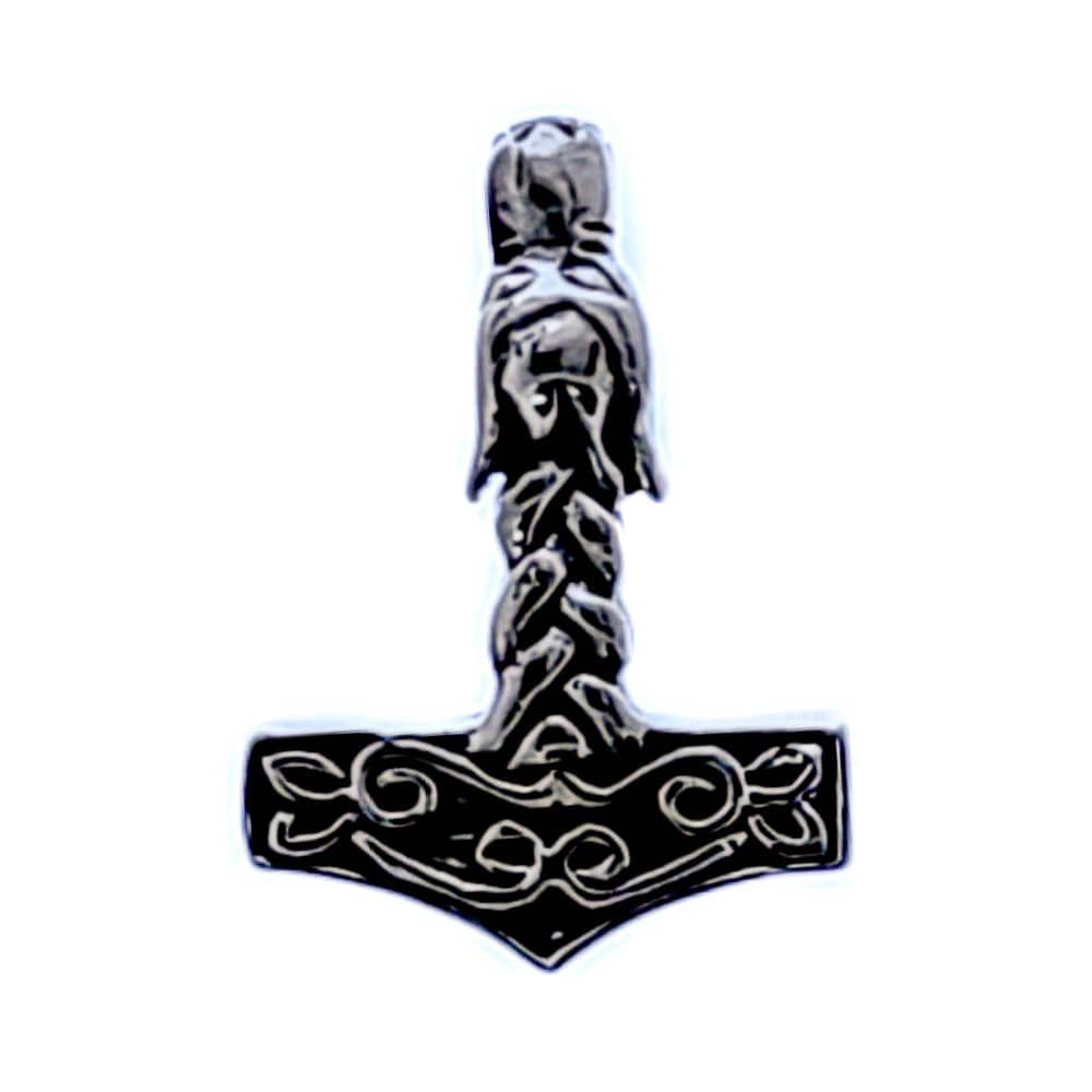 Thors hammer med drage hoved i sterlingsølv (925)