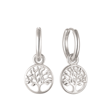 Load image into Gallery viewer, Knäk Creoles with crosses dangle 2.2 mm thick in sterling silver (925)
