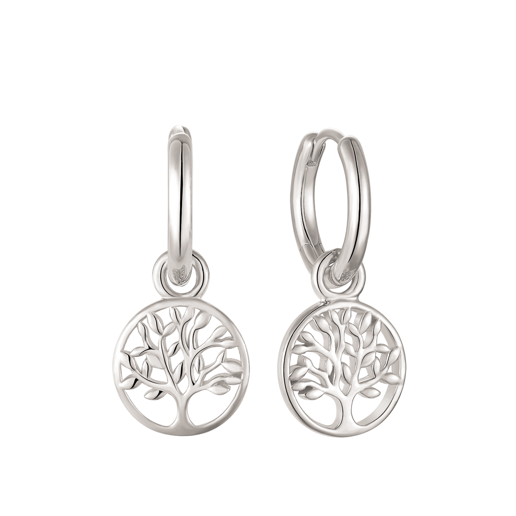 Knäk Creoles with crosses dangle 2.2 mm thick in sterling silver (925)