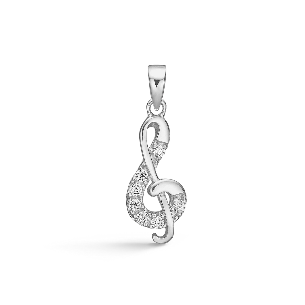 Due to G key with synth. zirconia in gold-plated sterling silver (925)