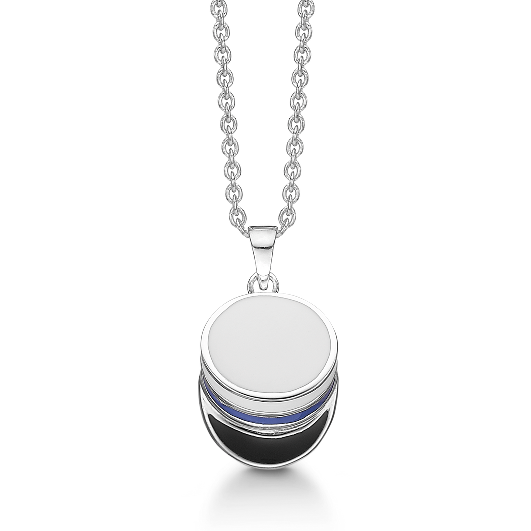 Necklace blue student cap in sterling silver (925)