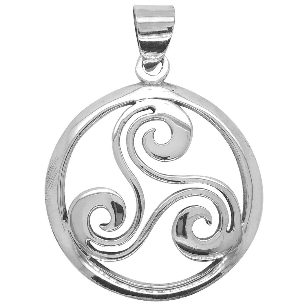 Celtic knot pendant large round in sterling silver (925)