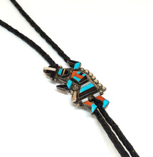 Load image into Gallery viewer, Bolotie Vintage Zuni Rainbow man in oxidized sterling silver (925)
