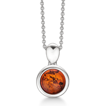 Load image into Gallery viewer, Necklace Amber round with smooth edge (925)
