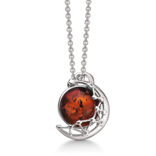 Load image into Gallery viewer, Necklace Amber with leaf (925)
