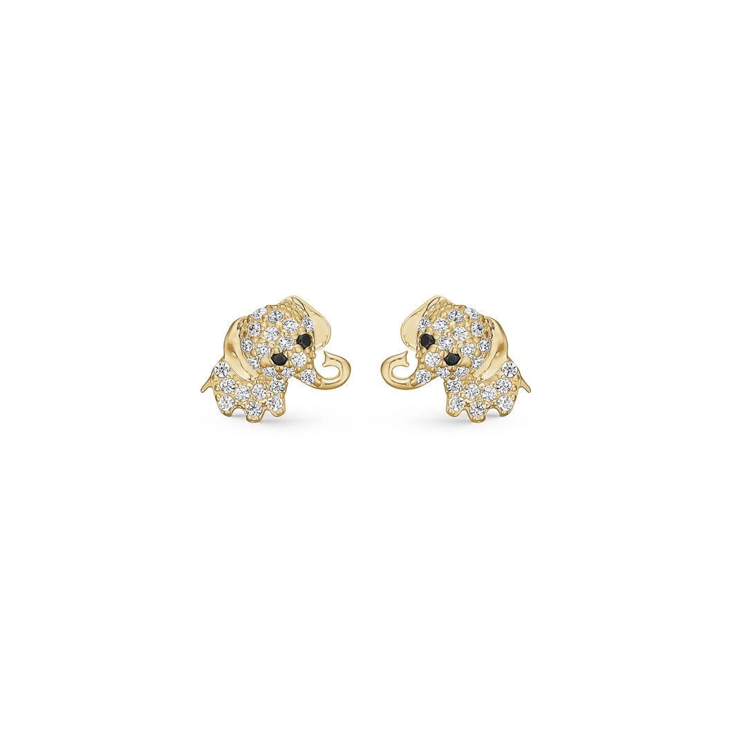 Snowflake earrings with zirconia in 8 kt. gold (333)