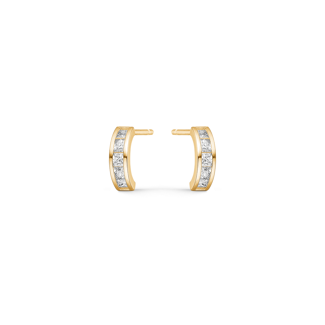 Crack Creoles with colored synthetic. zirconia in 8 kt gold (333)