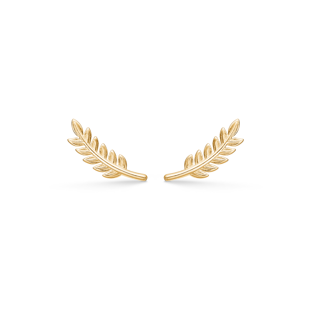 Stud earrings leaf in 8 kt. gold (333)