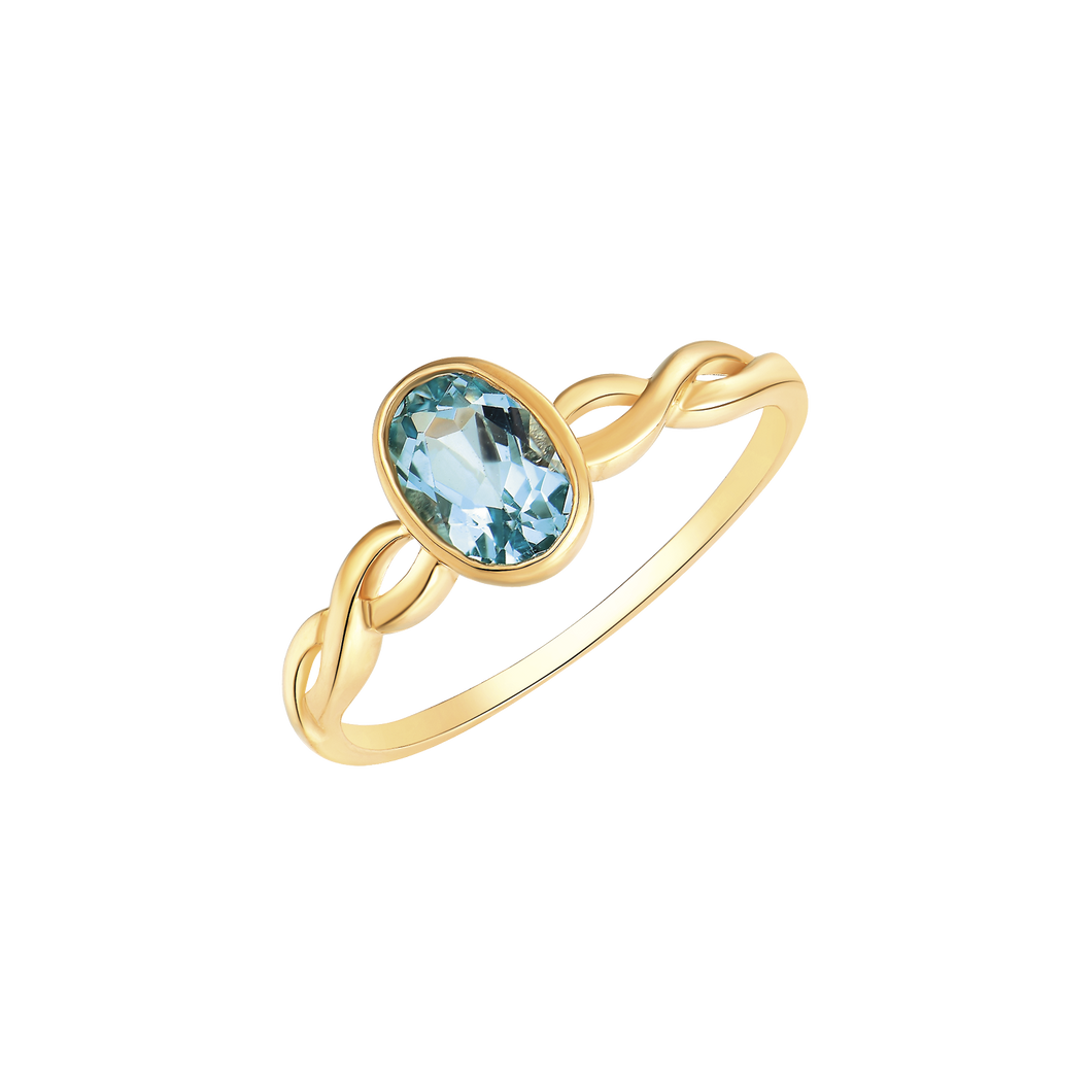 Ring in 8 kt. gold with Blue topaz (333)