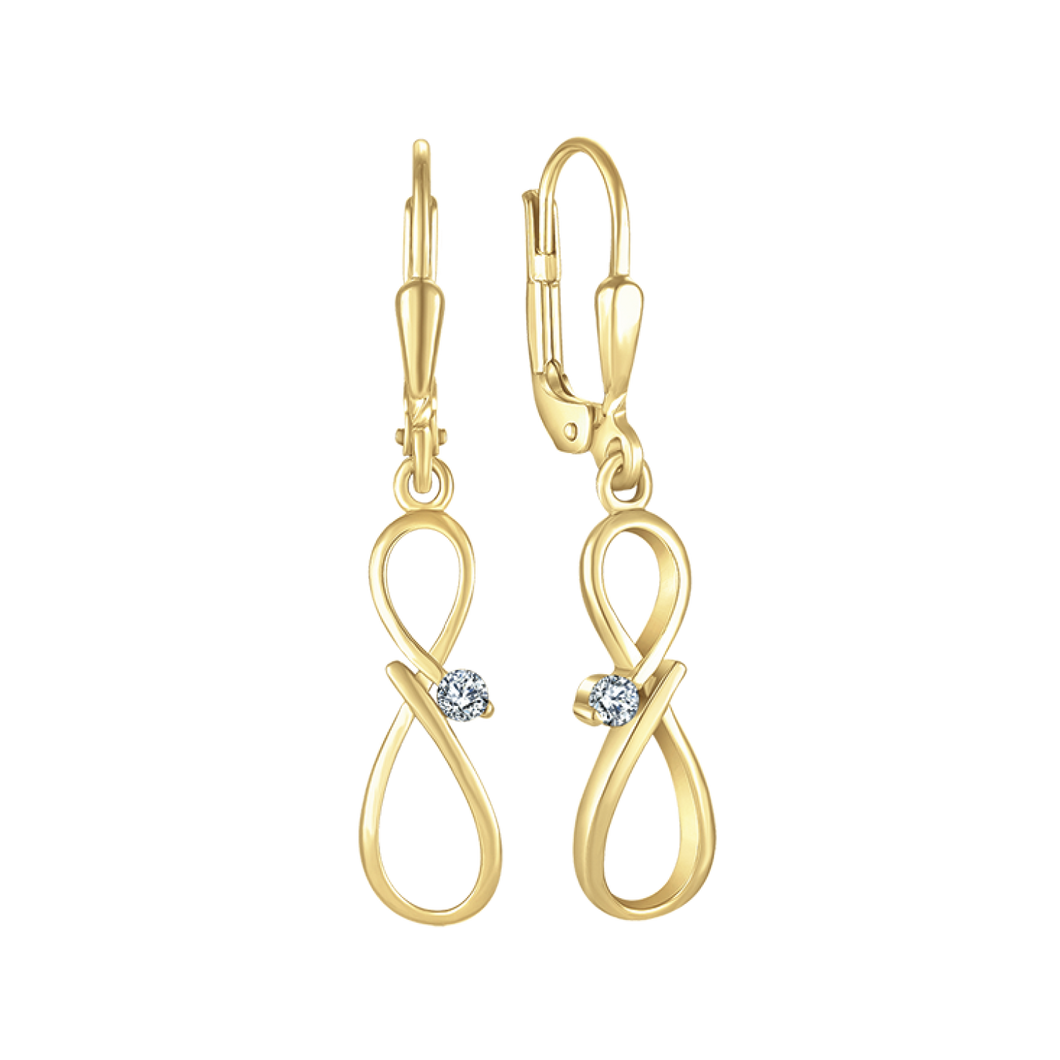 8 kt. gold earring rosette with garnet (333)