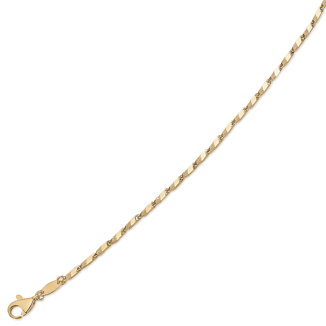 8 kt. guld Armbånd med led som er halv blanke og halv mønstret (333)