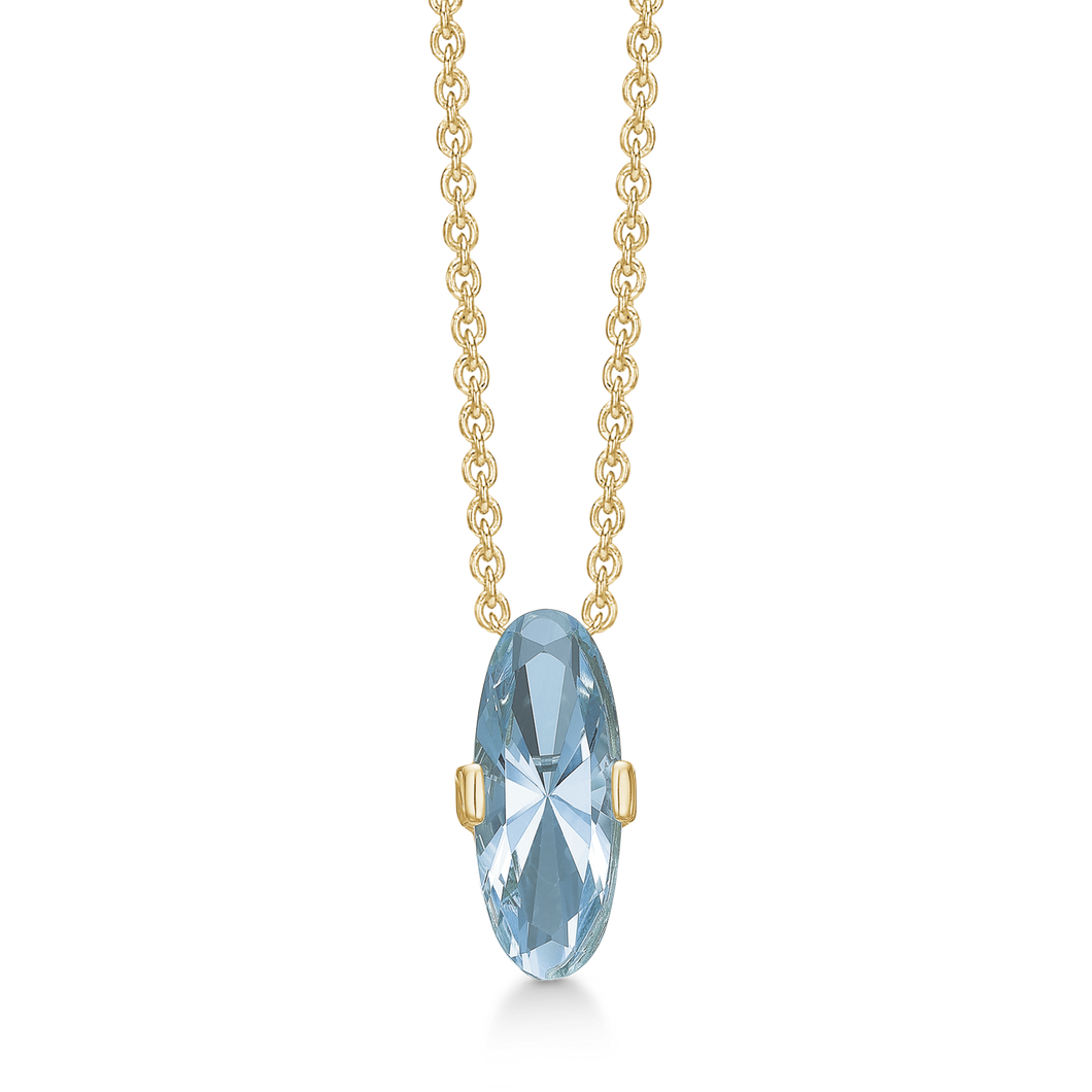 Necklace with blue topaz 8 kt. gold (333)