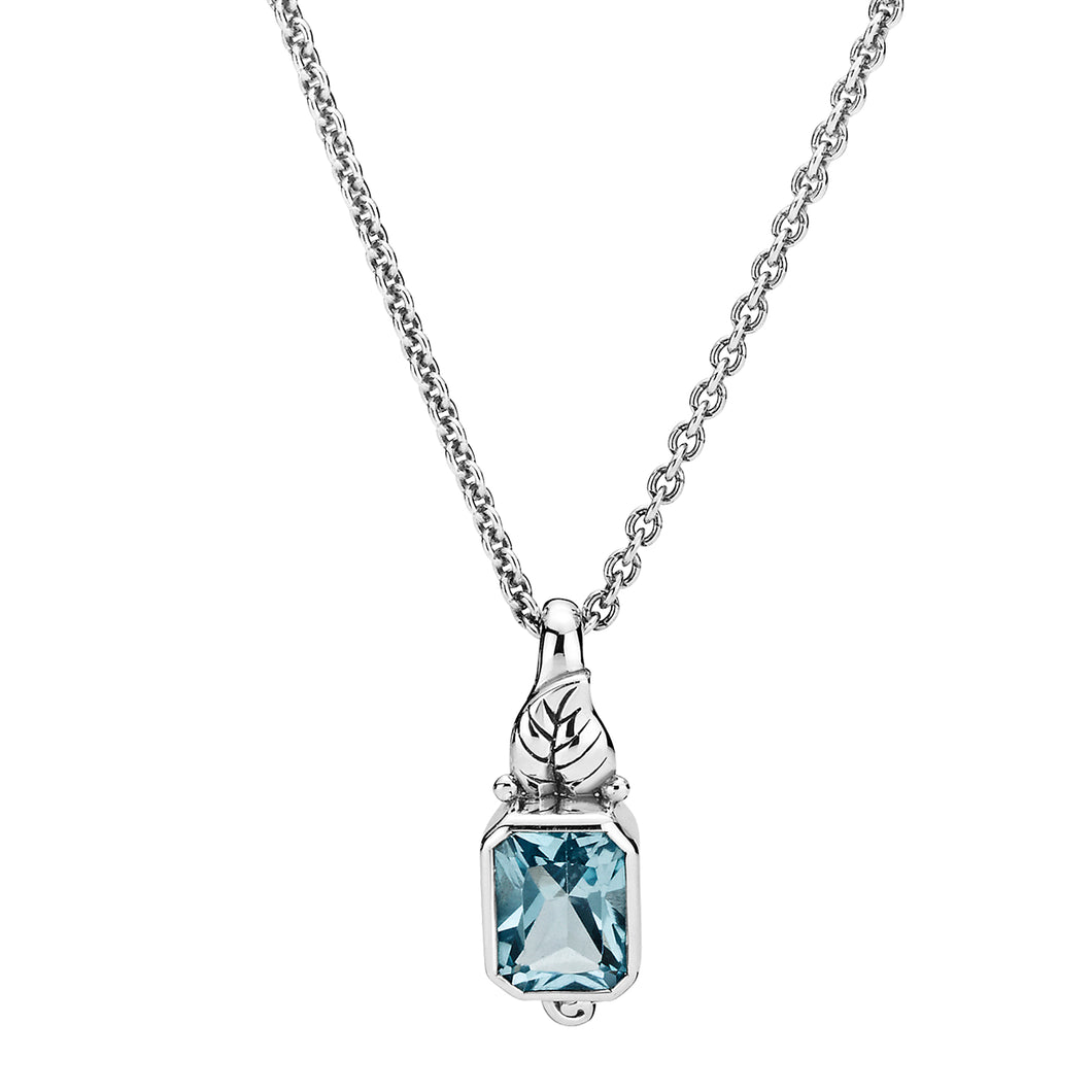 Lund Cph, Pendant with blue topaz, 5mm (333)