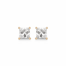 Load image into Gallery viewer, Stud earrings with 5 mm square zirconia (925)
