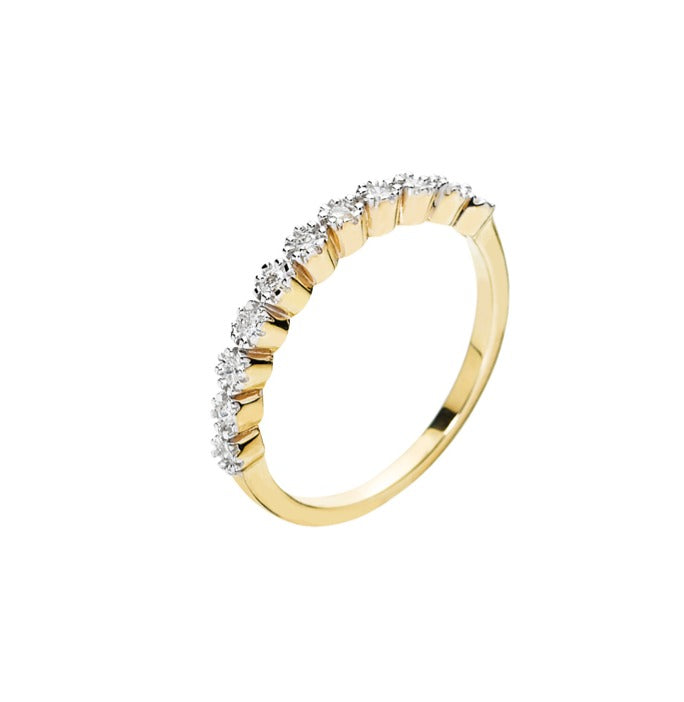 Lund Cph, Alliance ring in 8 kt. gold with diamonds (333)