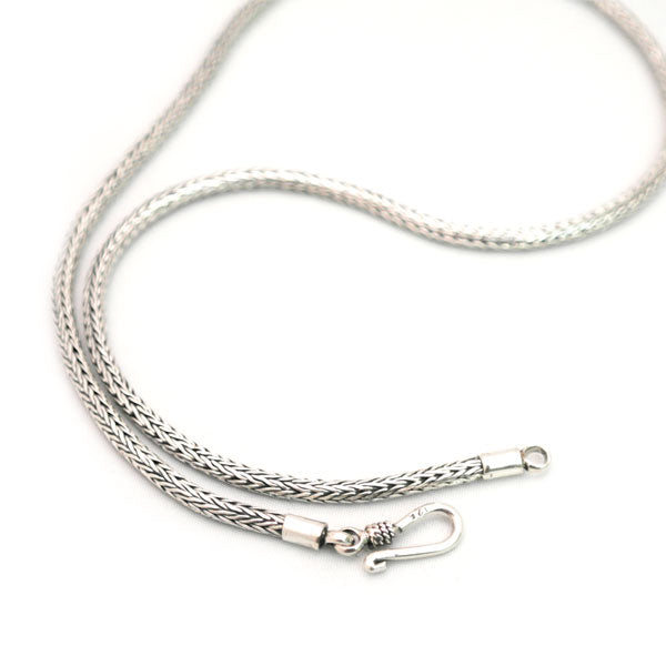 Herringbone 3mm chain with hook clasp, handmade (925)