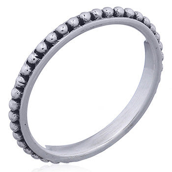 Ring in sterling, patterned with balls (925)