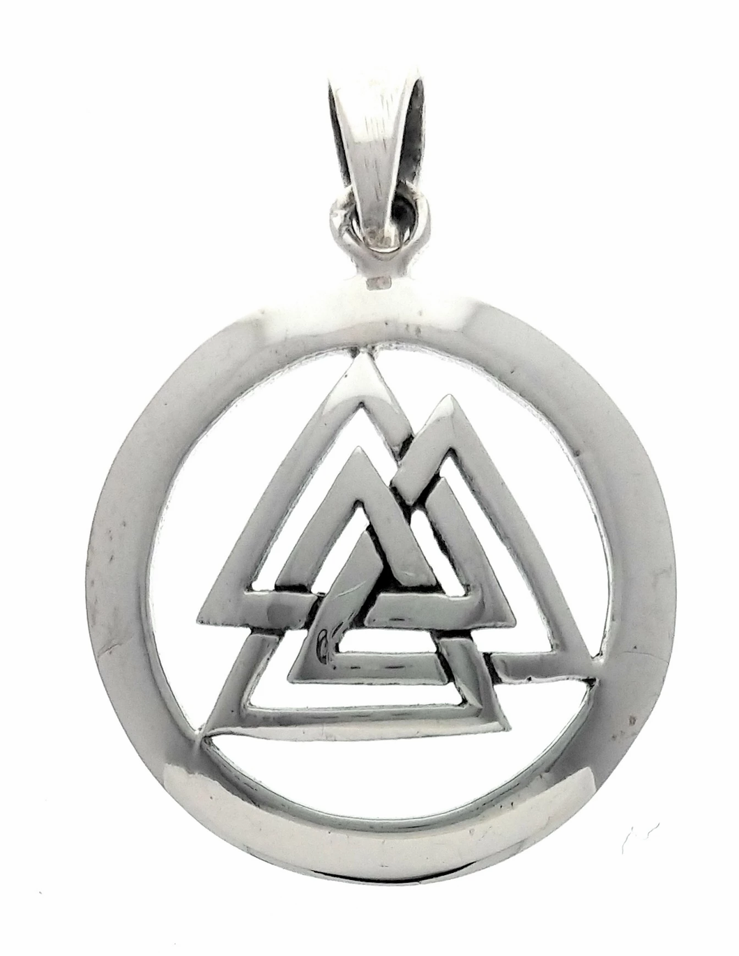 Valknut by with smooth edge in sterling silver (925)