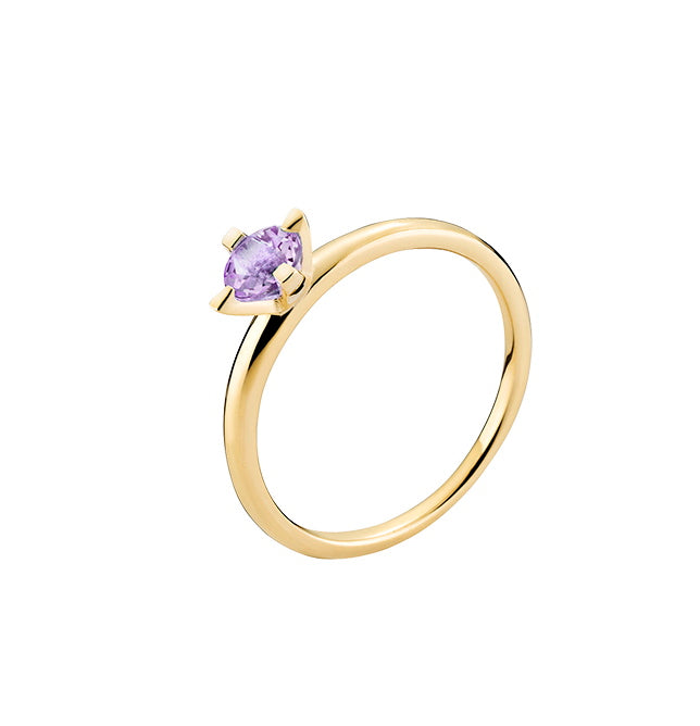 Lund Cph, Ring in 8 kt. gold with purple amethyst (333)