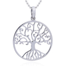 Load image into Gallery viewer, Pendant round Yggdrasil, tree of life in sterling silver (925)
