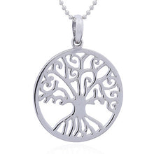 Load image into Gallery viewer, Pendant Small round Yggdrasil, Tree of Life in sterling silver (925)
