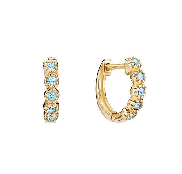 Creoles Lund Cph, with blue topaz in 8 kt. gold (333)