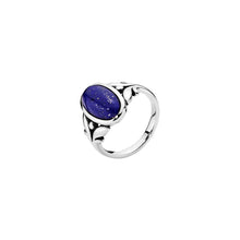 Load image into Gallery viewer, Lund Cph, Ring in oxidized sterling silver with lapis lazuli (925)

