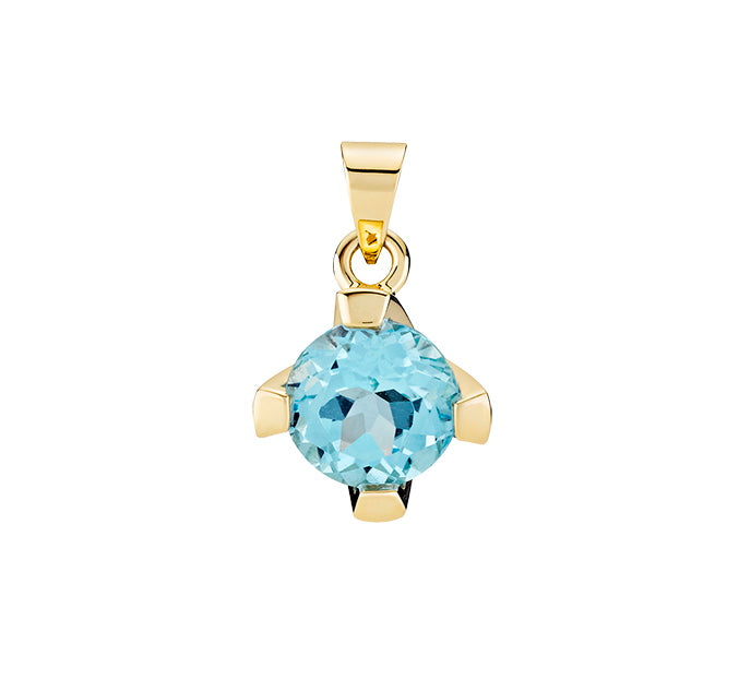 Lund Cph, Pendant with blue topaz, 8mm (333)