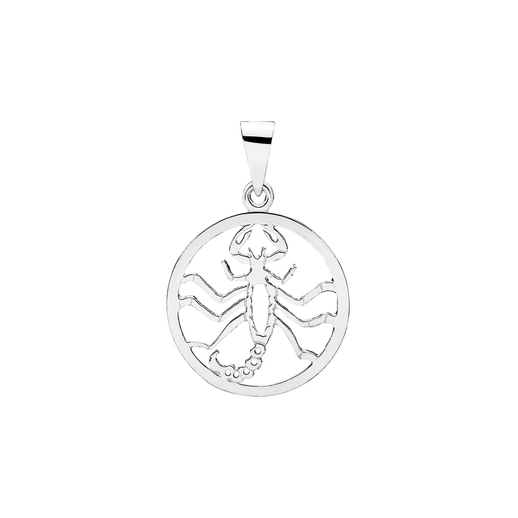 Scorpio, Zodiac pendant in 20 mm sterling silver (925)