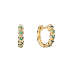 Load image into Gallery viewer, Creoles Lund Cph, with emerald in 8 kt. gold (333)
