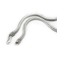 Load image into Gallery viewer, Herringbone 5mm chain with hook clasp, handmade in sterling silver (925)

