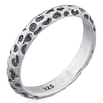 Ring with leopard pattern in sterling silver (925)