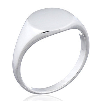 Ring Plain signet in sterling silver (925)