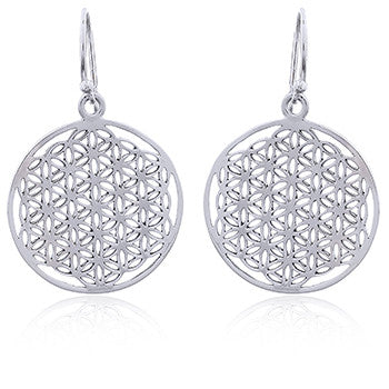 Earrings with flower of life symbol (925)