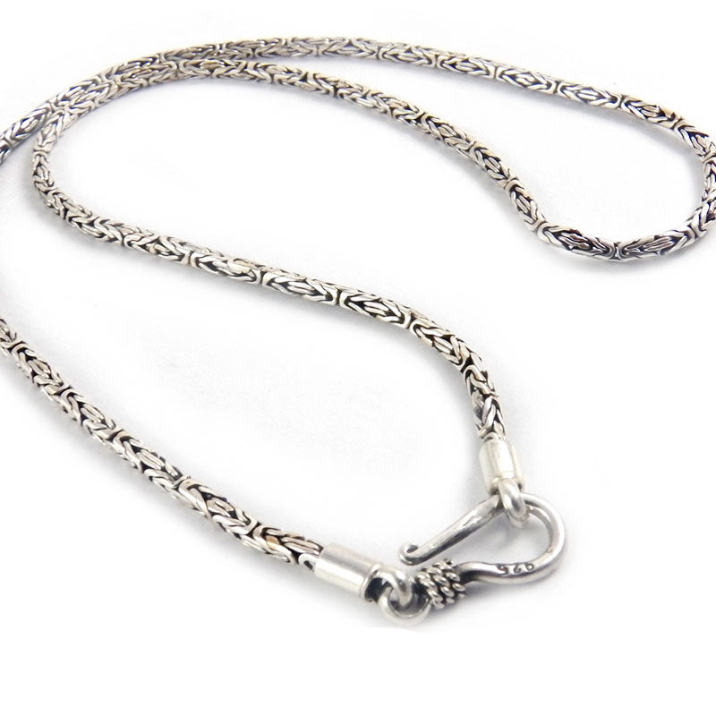 King chain Chain 2.5 mm in silver with hook clasp, handmade (925)