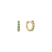Load image into Gallery viewer, Creoles Lund Cph, with emerald in 8 kt. gold (333)
