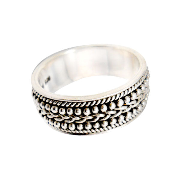 Ring with dot pattern in sterling silver (925)