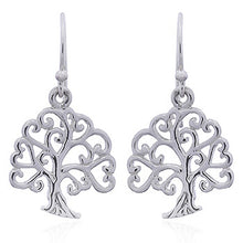 Load image into Gallery viewer, Earrings Yggdrasil, Tree of Life with hearts (925)
