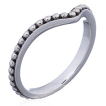 Load image into Gallery viewer, Ring in sterling silver, V-shaped with balls (925)
