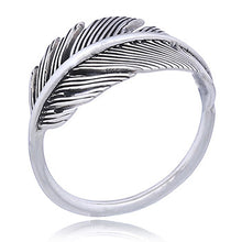 Load image into Gallery viewer, Ring in sterling silver, feather (925)
