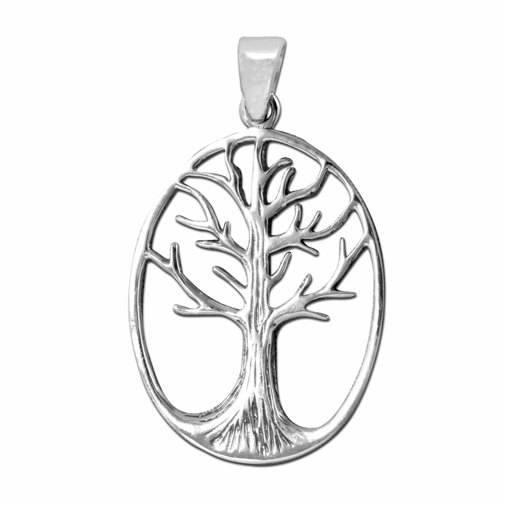 Pendant oval Yggdrasil, Tree of Life (925)
