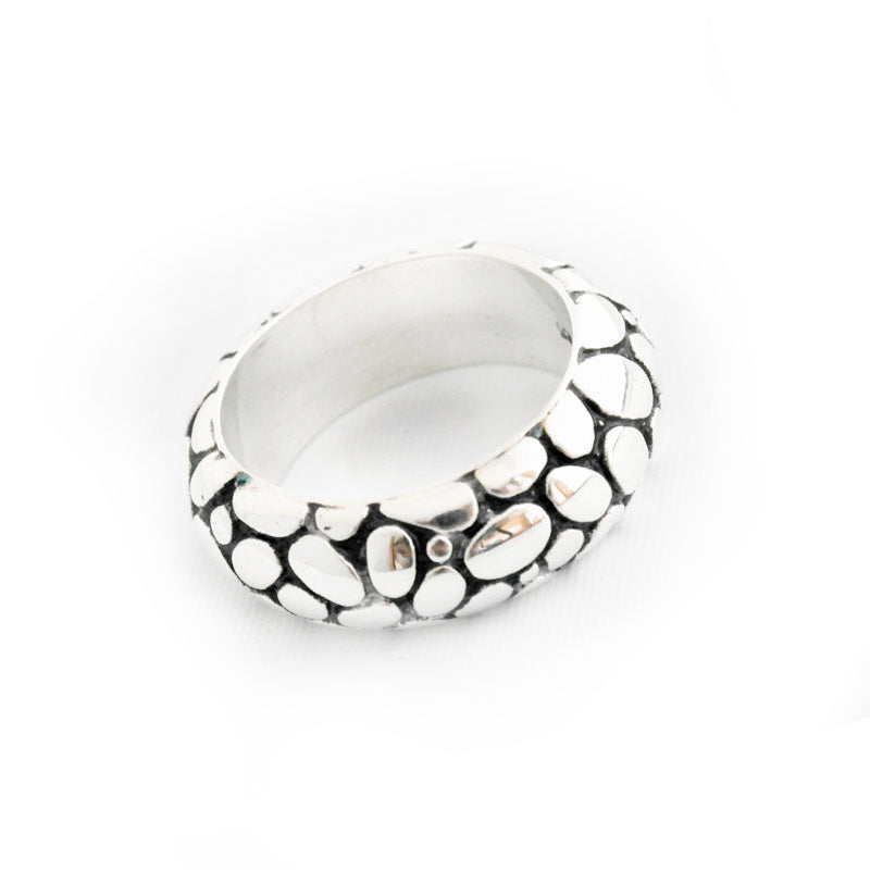 Ring in sterling silver with armadillo pattern (925)