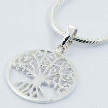 Load image into Gallery viewer, Pendant Small round Yggdrasil, Tree of Life in sterling silver (925)

