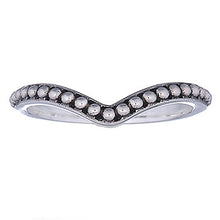 Load image into Gallery viewer, Ring in sterling silver, V-shaped with balls (925)
