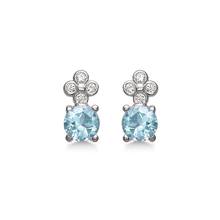 Load image into Gallery viewer, Earrings with blue topaz &amp; zirconia (925)
