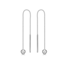 Load image into Gallery viewer, Thread earring. with ball in sterling silver (925)
