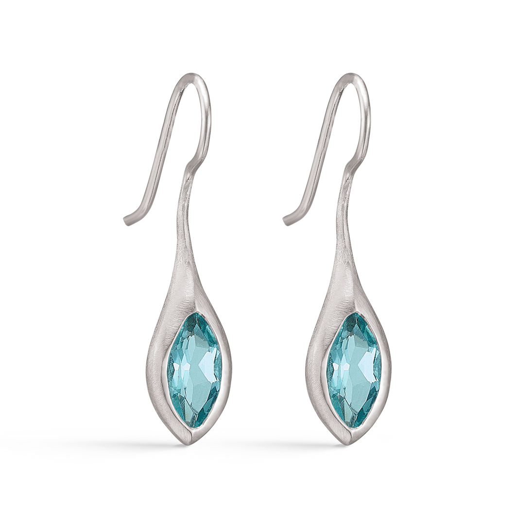 ear. with marquise cut blue topaz (925)