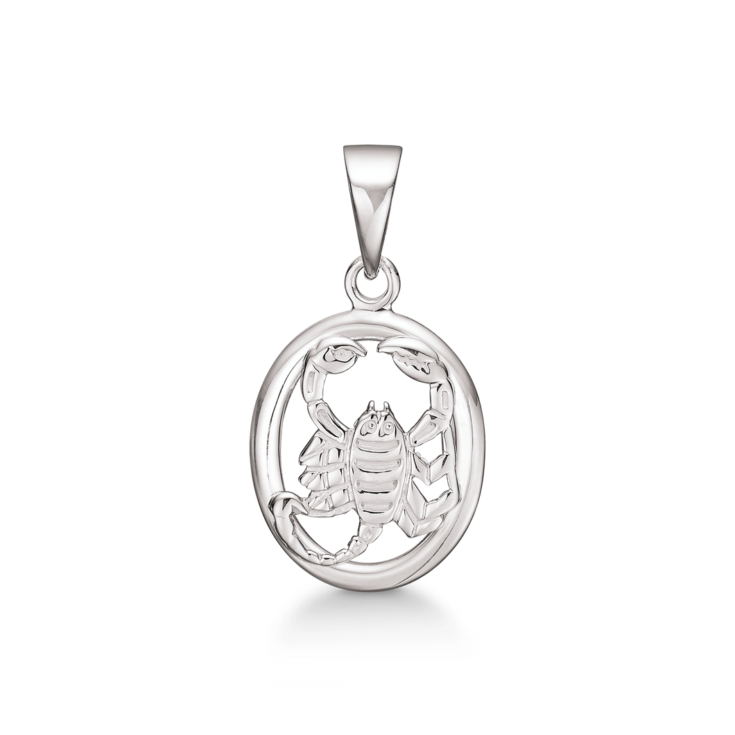 Scorpio, Zodiac pendant in 13 x 12.5 mm sterling silver (925)