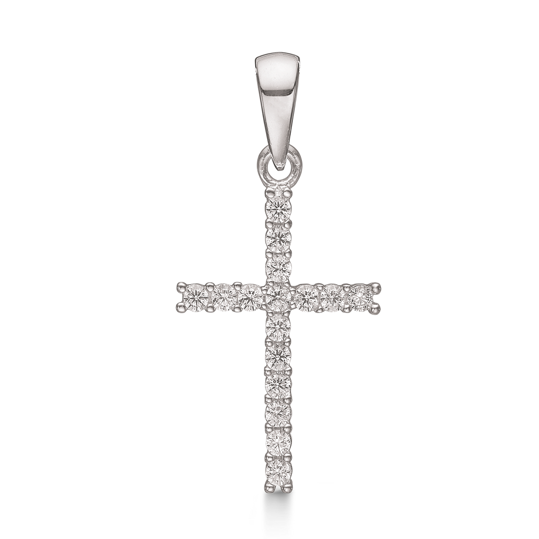 Due to Cross filled with synth. Zirconia in sterling silver (925)