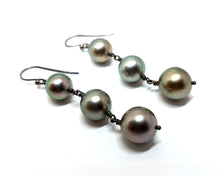 Load image into Gallery viewer, ByKila, Earrings with Tahitian pearls (925)
